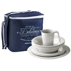 Pack Vajilla Melamina Harmony – Perla, 4 Servicios – 1