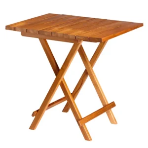 Mesa De Teca Plegable Rectangular 80x60cm