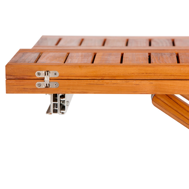 Mesa Teca Rectangular Plegable Con Alas 120×40 120×80 C - Imagen 2