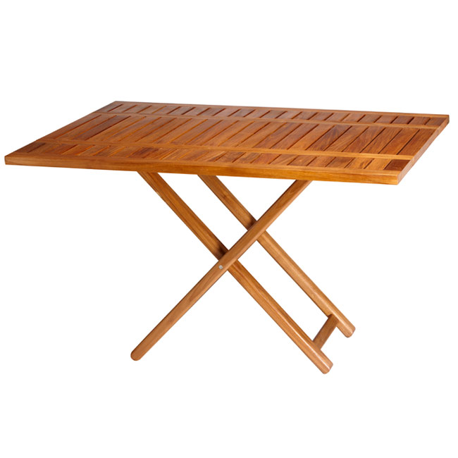 Mesa Teca Rectangular Plegable Con Alas 120×40 120×80 C