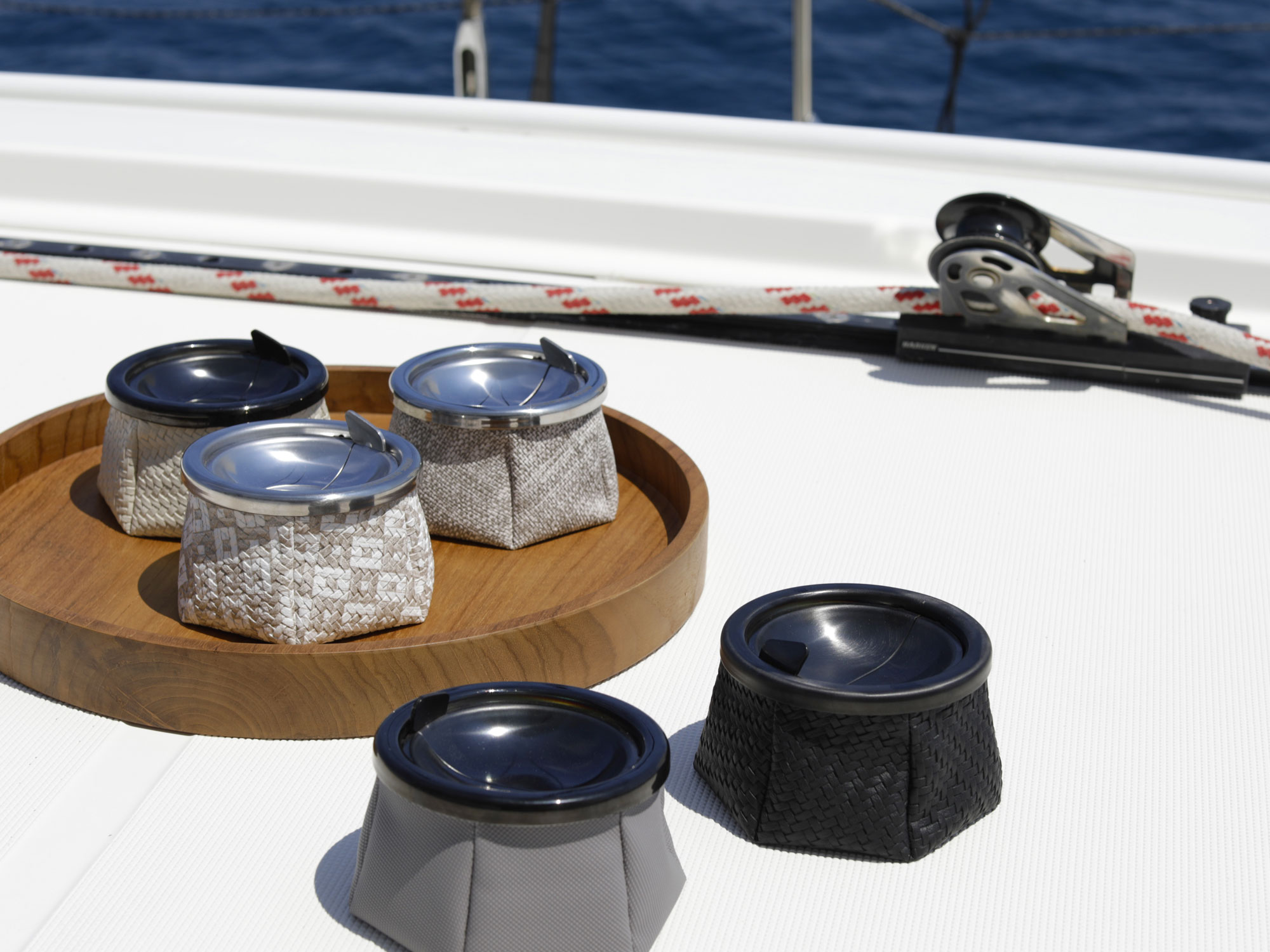 Cenicero Rattan – Whi - Imagen 2
