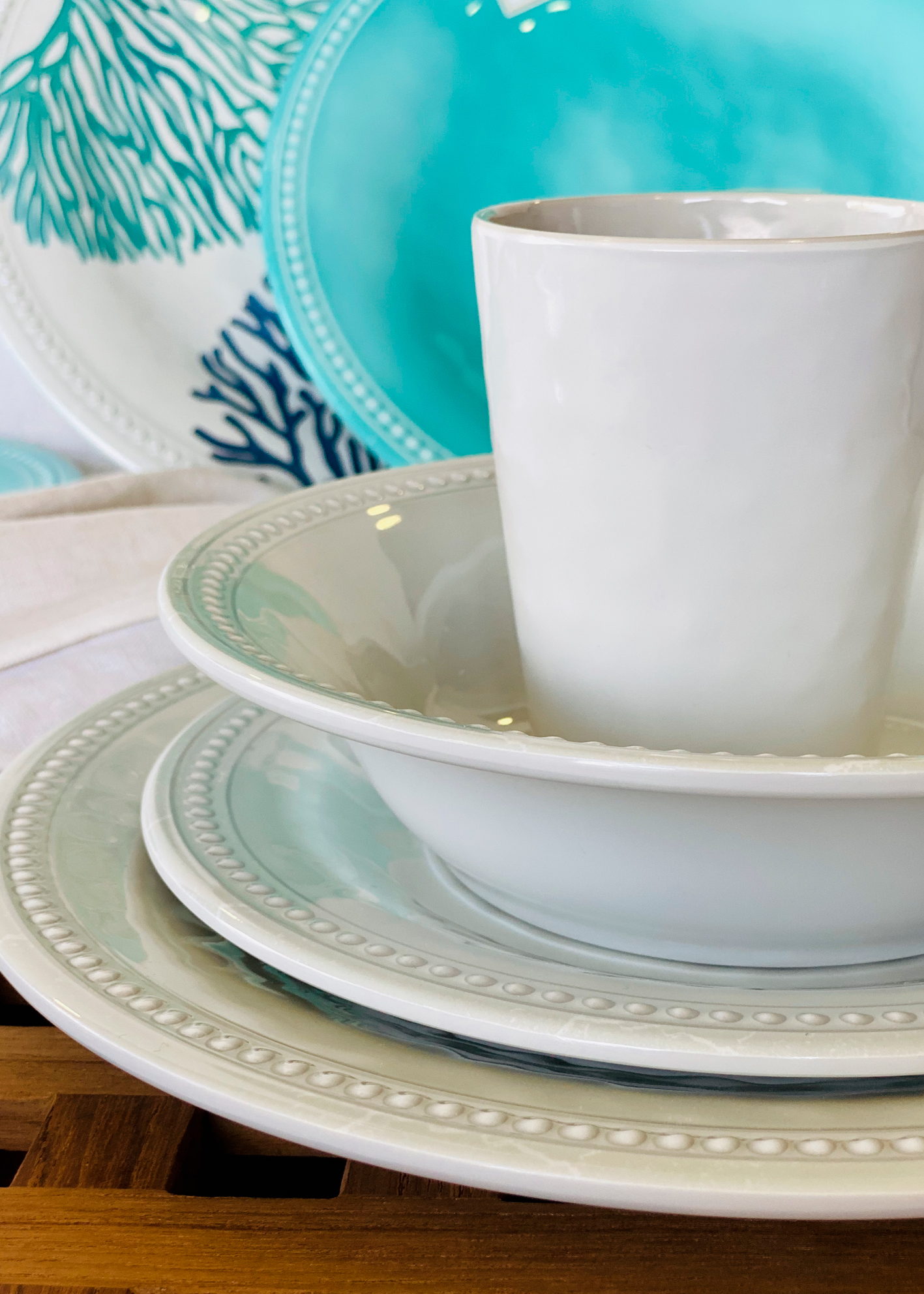 Plato Melamina Postre Harmony – Perla, 6 - Imagen 2